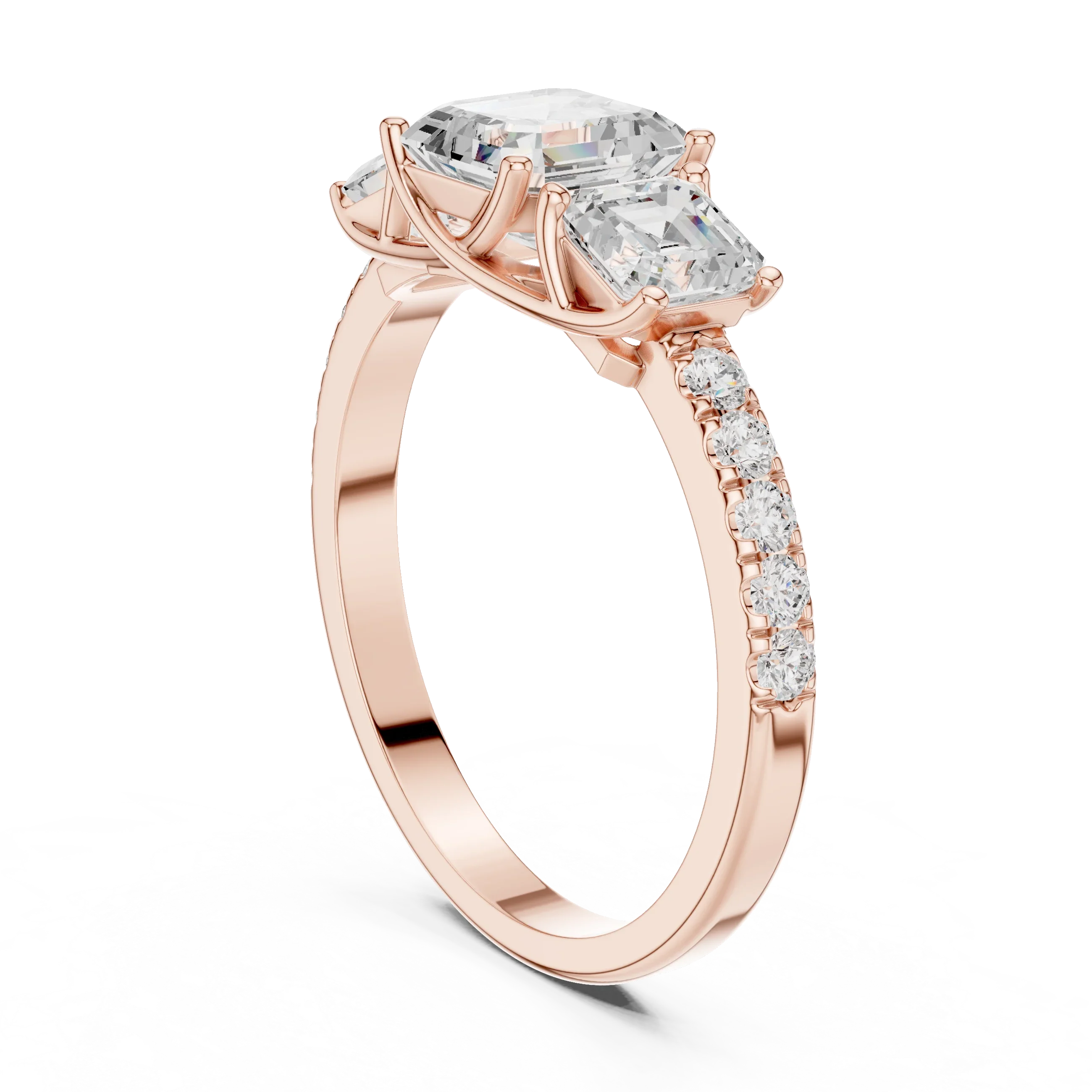 14K Gold Asscher Diamond Graduation Ring For Women's Gift