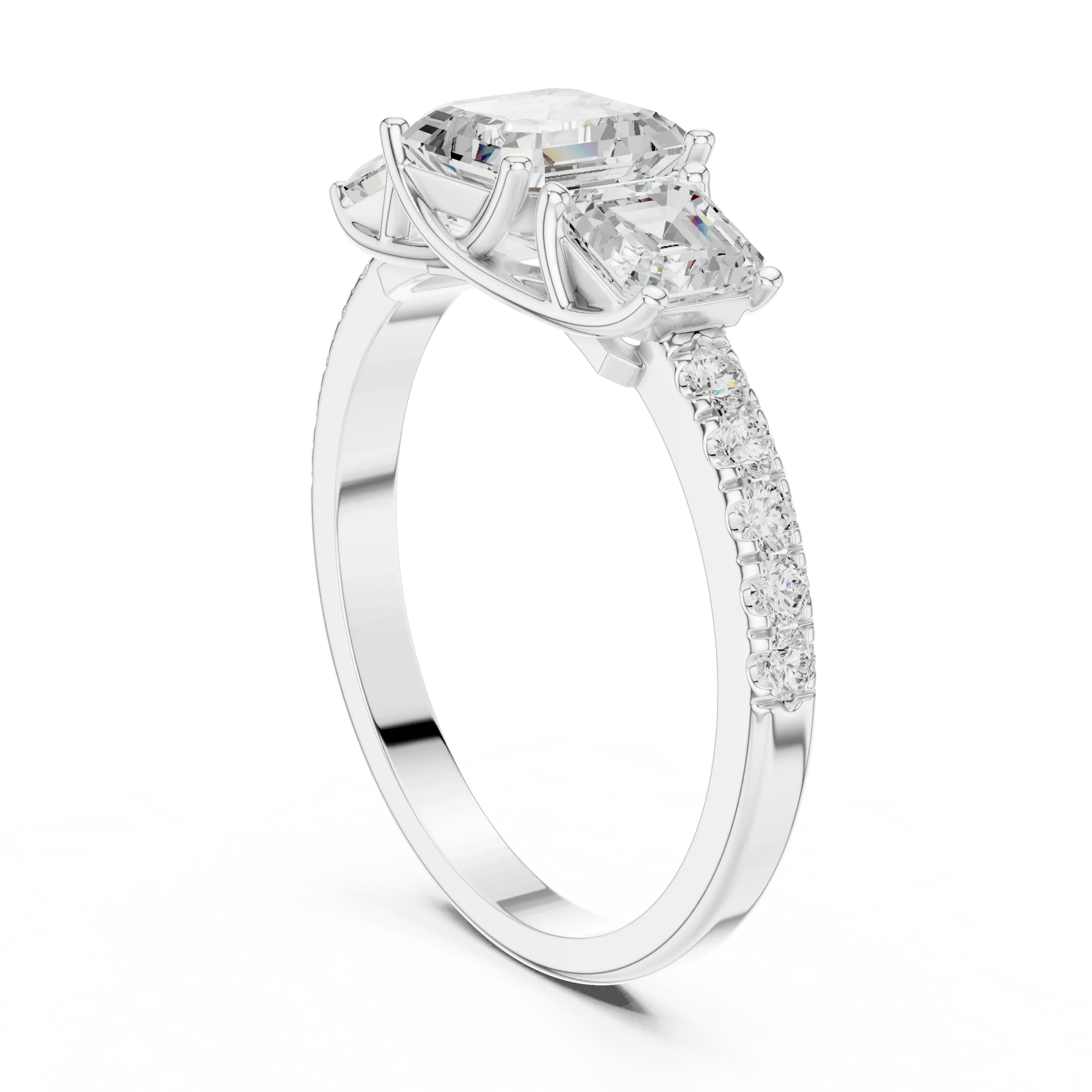 14K Gold Asscher Diamond Graduation Ring For Women's Gift