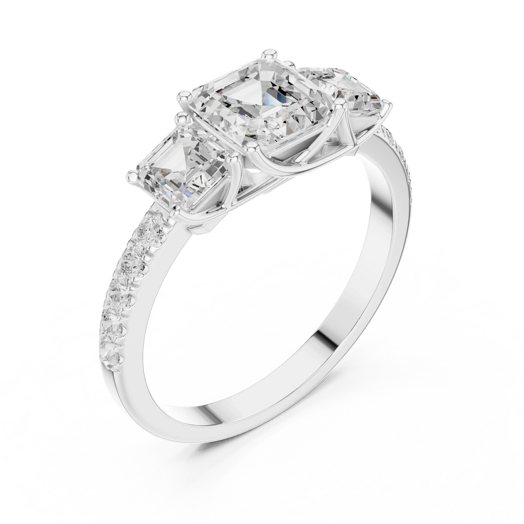 14K Gold Asscher Diamond Graduation Ring For Women's Gift