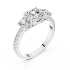 14K Gold Asscher Diamond Graduation Ring For Women's Gift