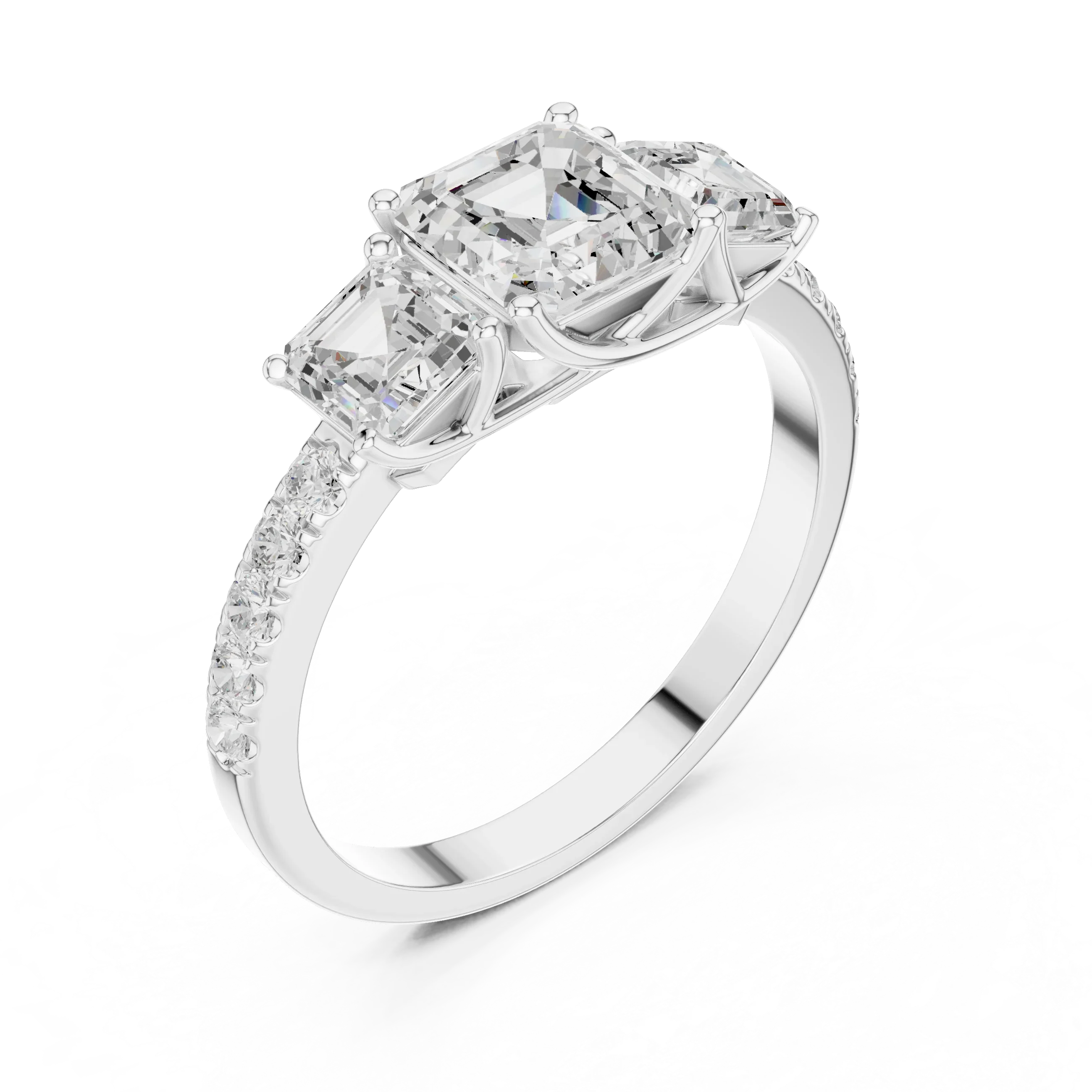 14K Gold Asscher Diamond Graduation Ring For Women's Gift