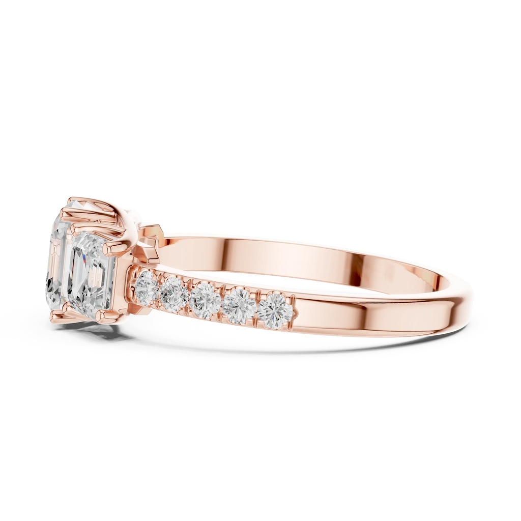 14K Gold Asscher Diamond Graduation Ring For Women's Gift