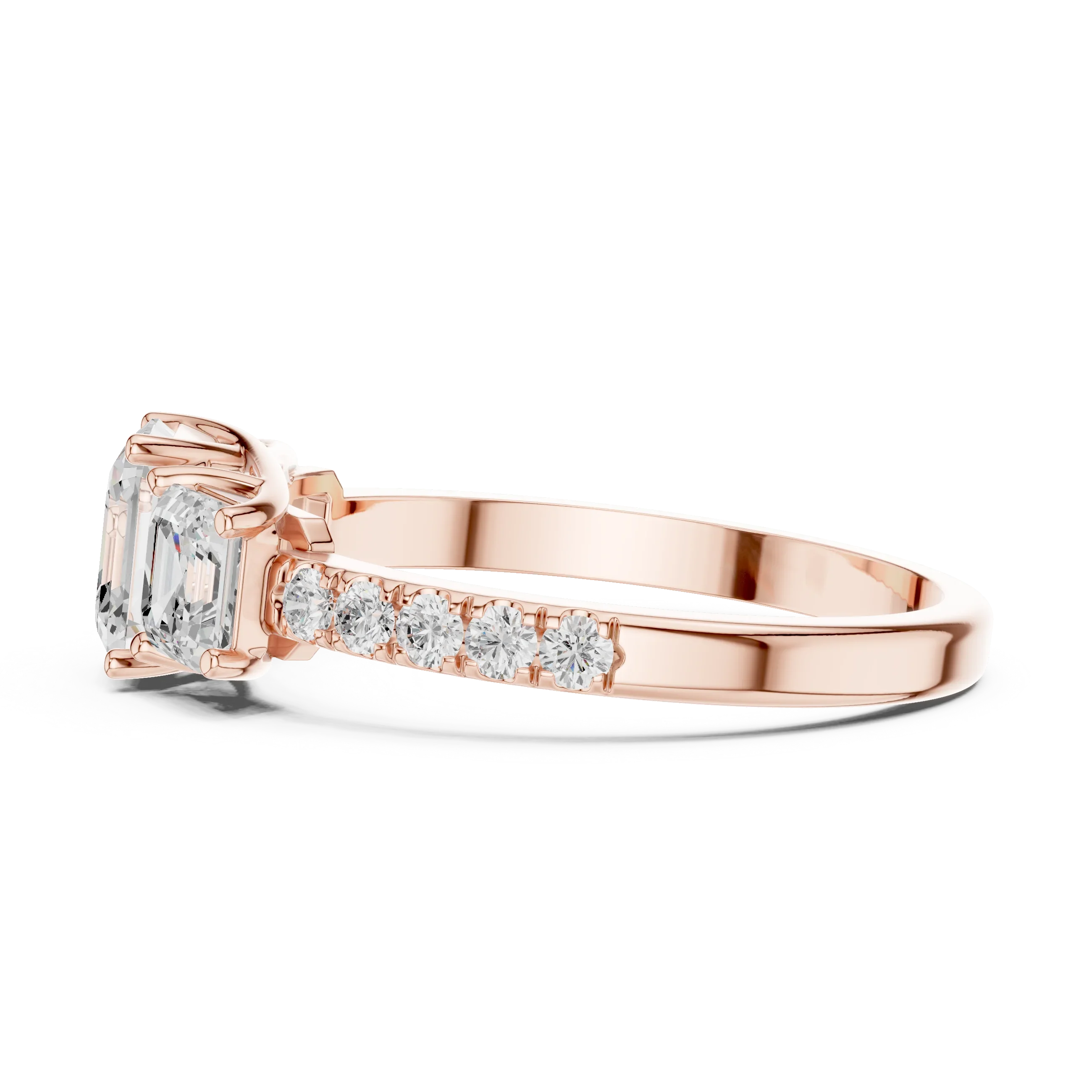 14K Gold Asscher Diamond Graduation Ring For Women's Gift