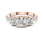 14K Gold Asscher Diamond Graduation Ring For Women's Gift