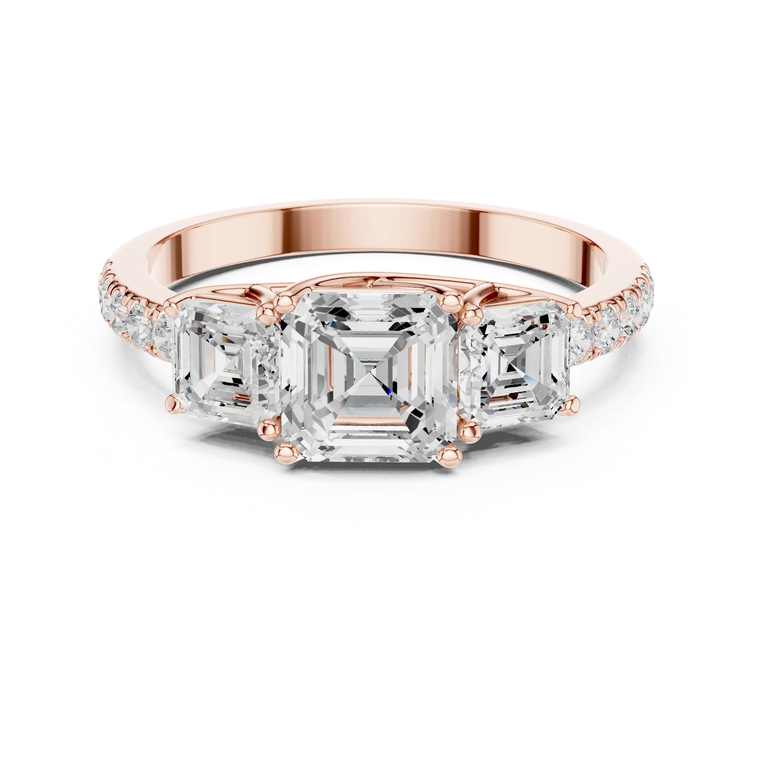 14K Gold Asscher Diamond Graduation Ring For Women's Gift