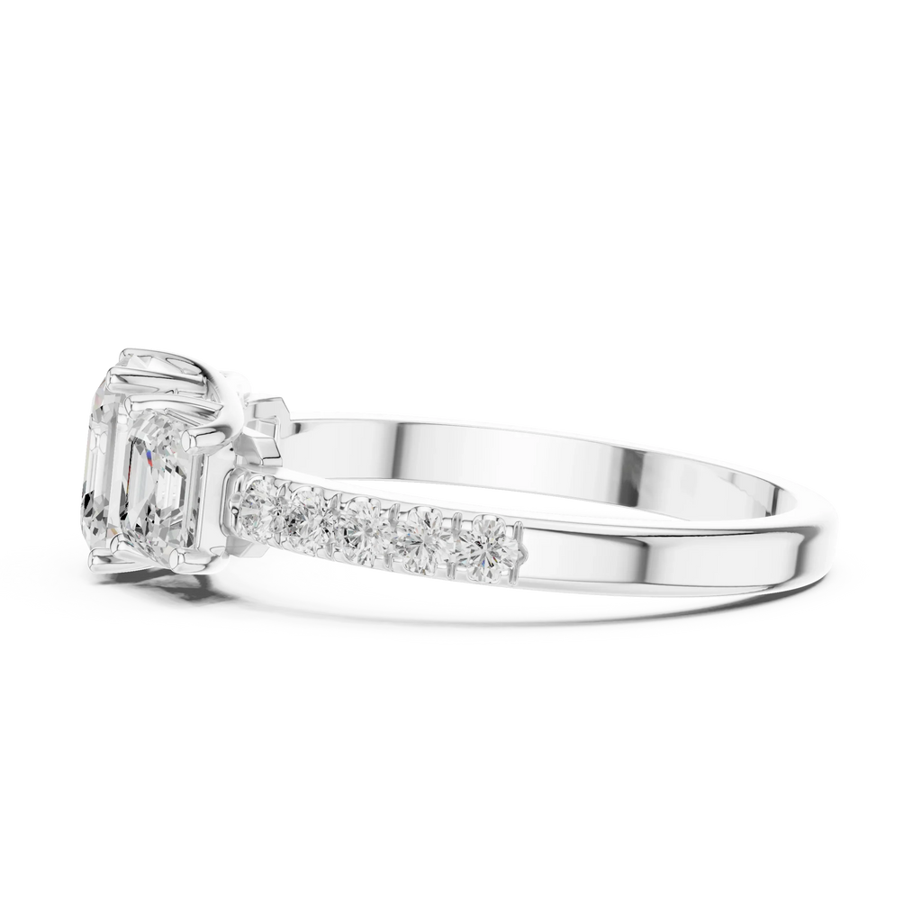 14K Gold Asscher Diamond Graduation Ring For Women's Gift
