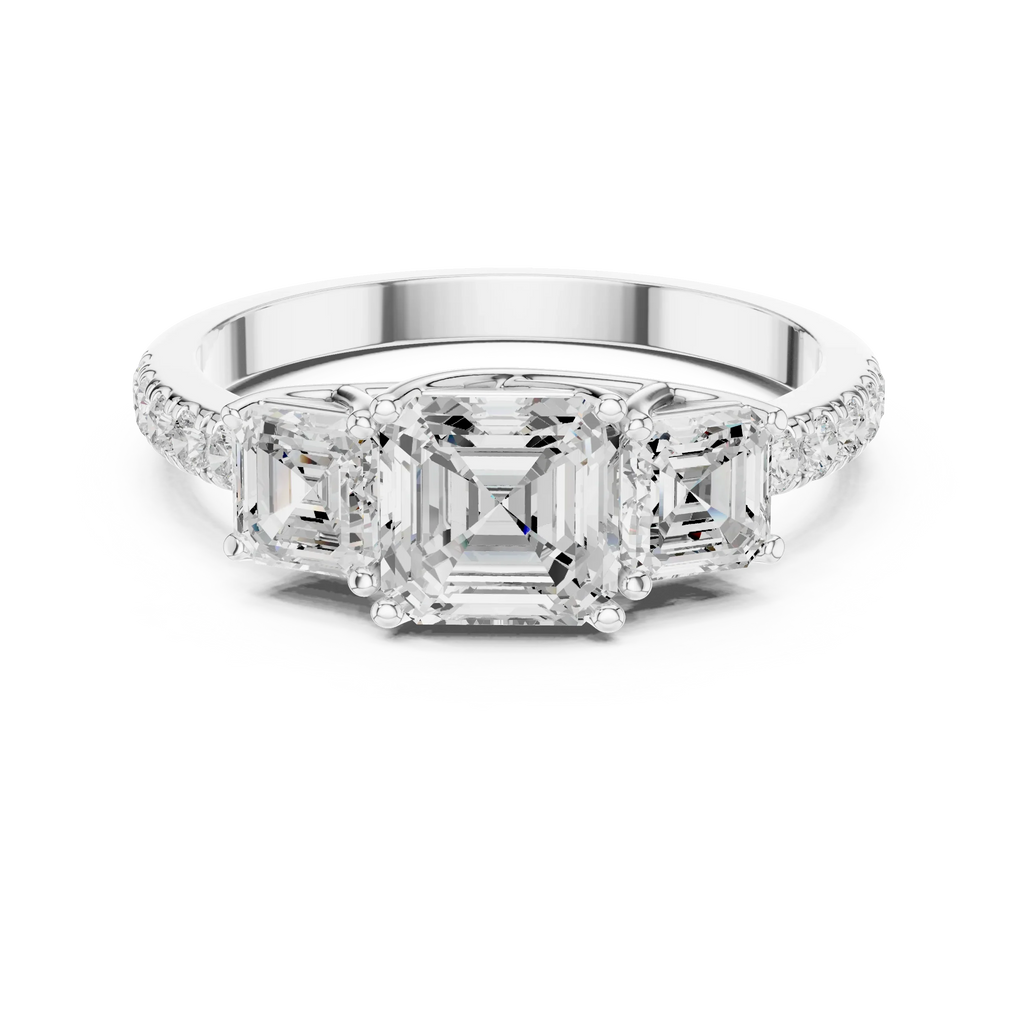 14K Gold Asscher Diamond Graduation Ring For Women's Gift