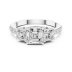 14K Gold Asscher Diamond Graduation Ring For Women's Gift