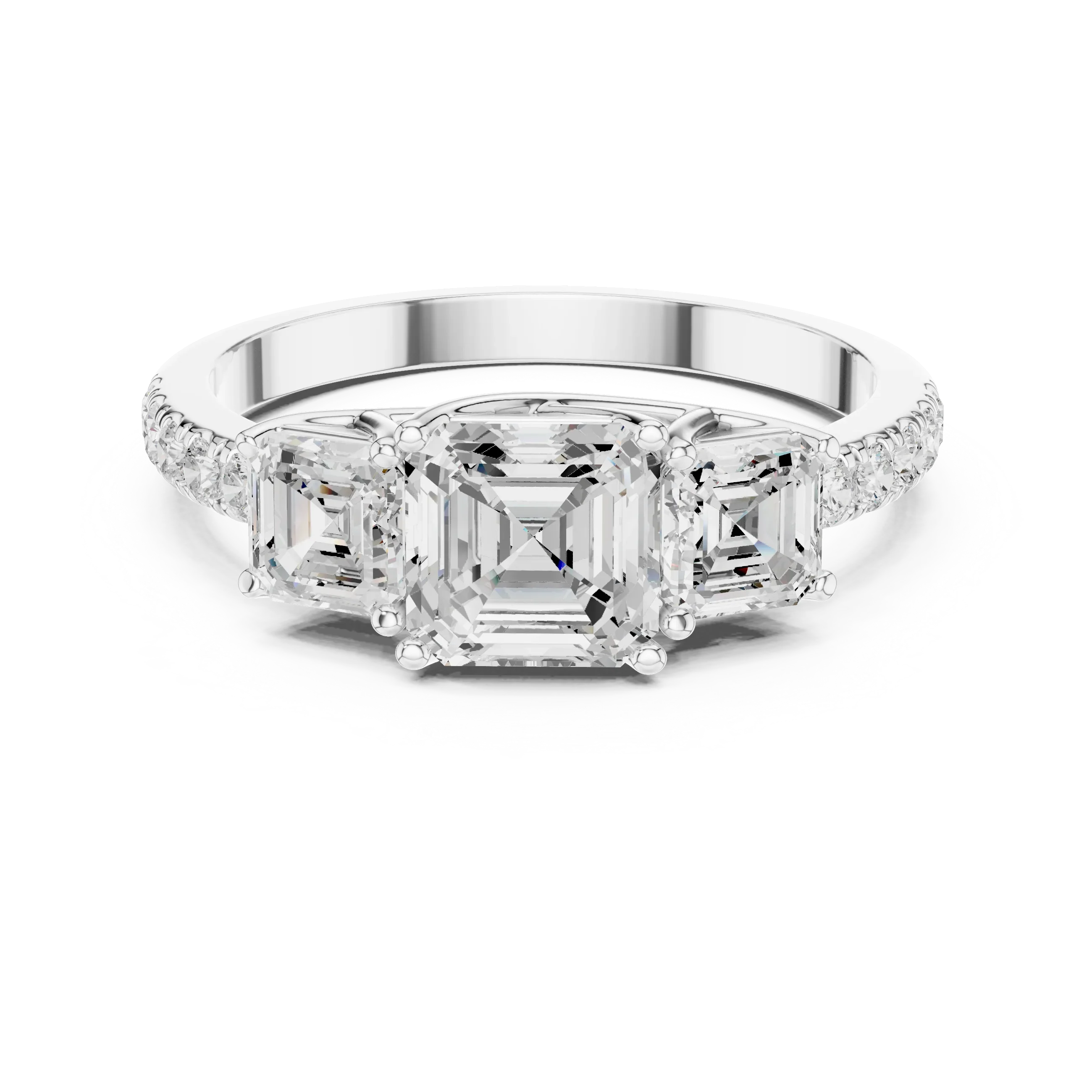 14K Gold Asscher Diamond Graduation Ring For Women's Gift