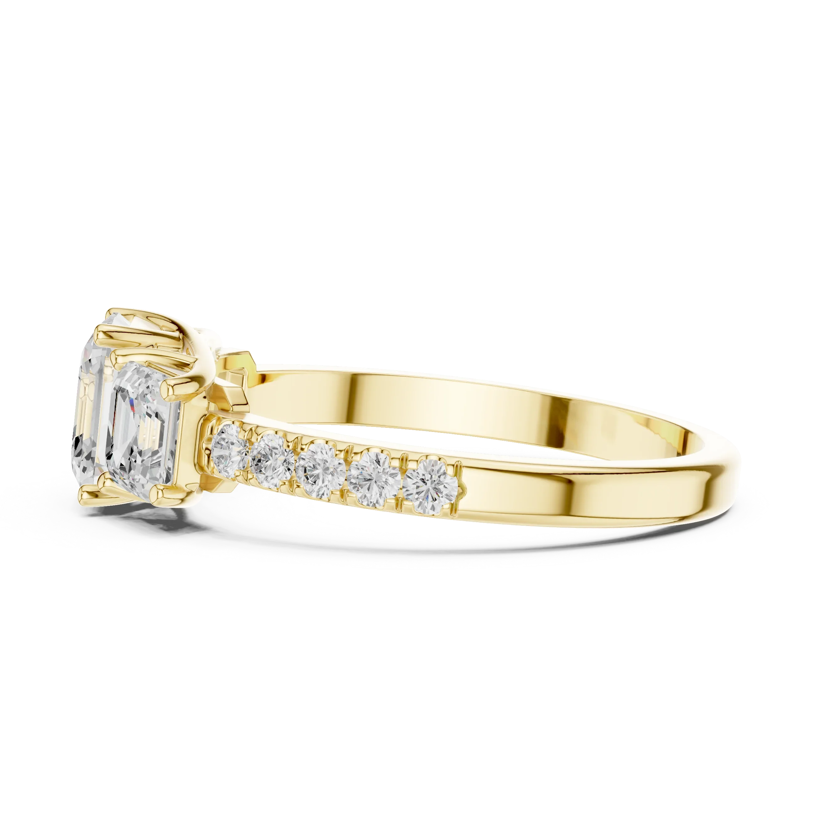 14K Gold Asscher Diamond Graduation Ring For Women's Gift