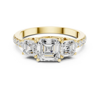 14K Gold Asscher Diamond Graduation Ring For Women's Gift