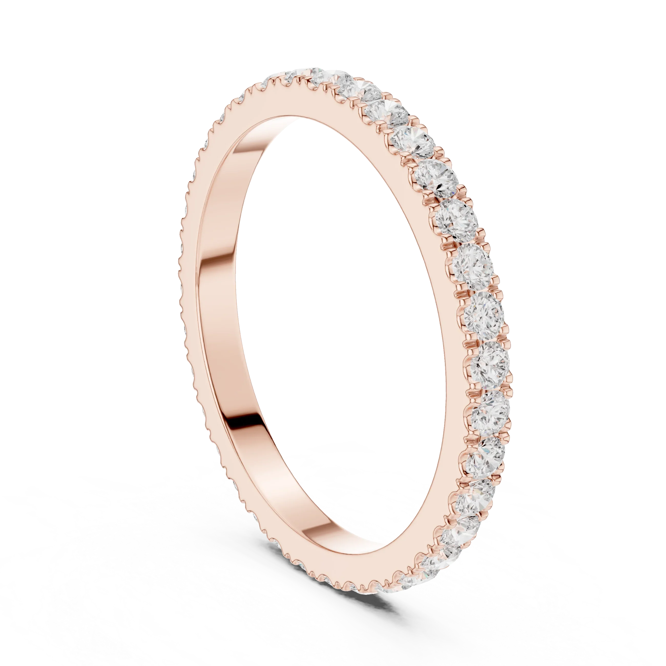 Unique 10K White Gold 0.63 CTW Round Moissanite Eternity Band