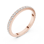 Unique 10K White Gold 0.63 CTW Round Moissanite Eternity Band