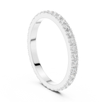 Unique 10K White Gold 0.63 CTW Round Moissanite Eternity Band