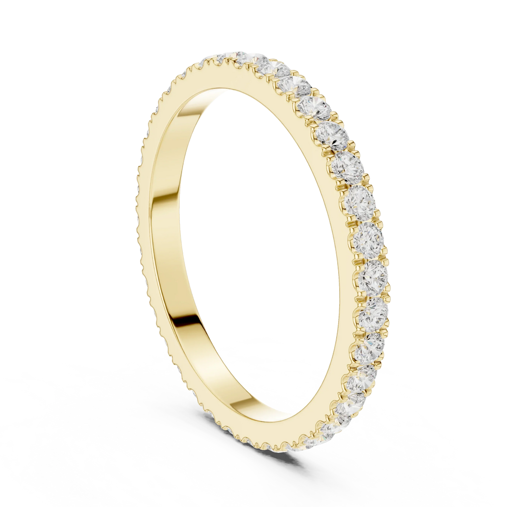Unique 10K White Gold 0.63 CTW Round Moissanite Eternity Band