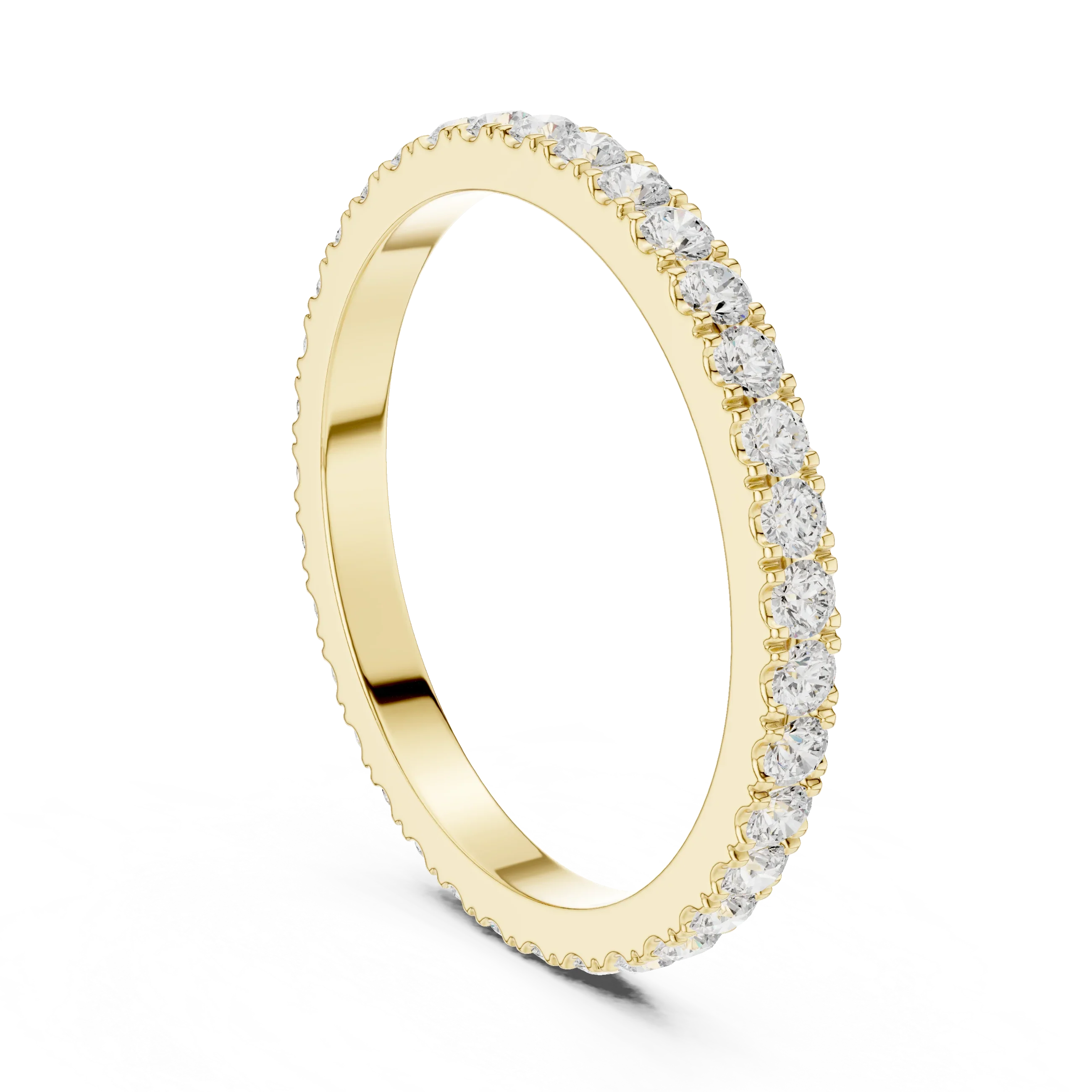 Unique 10K White Gold 0.63 CTW Round Moissanite Eternity Band
