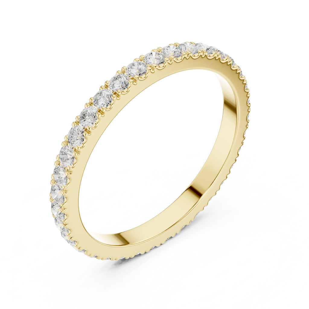 Unique 10K White Gold 0.63 CTW Round Moissanite Eternity Band