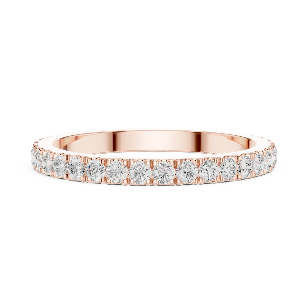 Unique 10K White Gold 0.63 CTW Round Moissanite Eternity Band