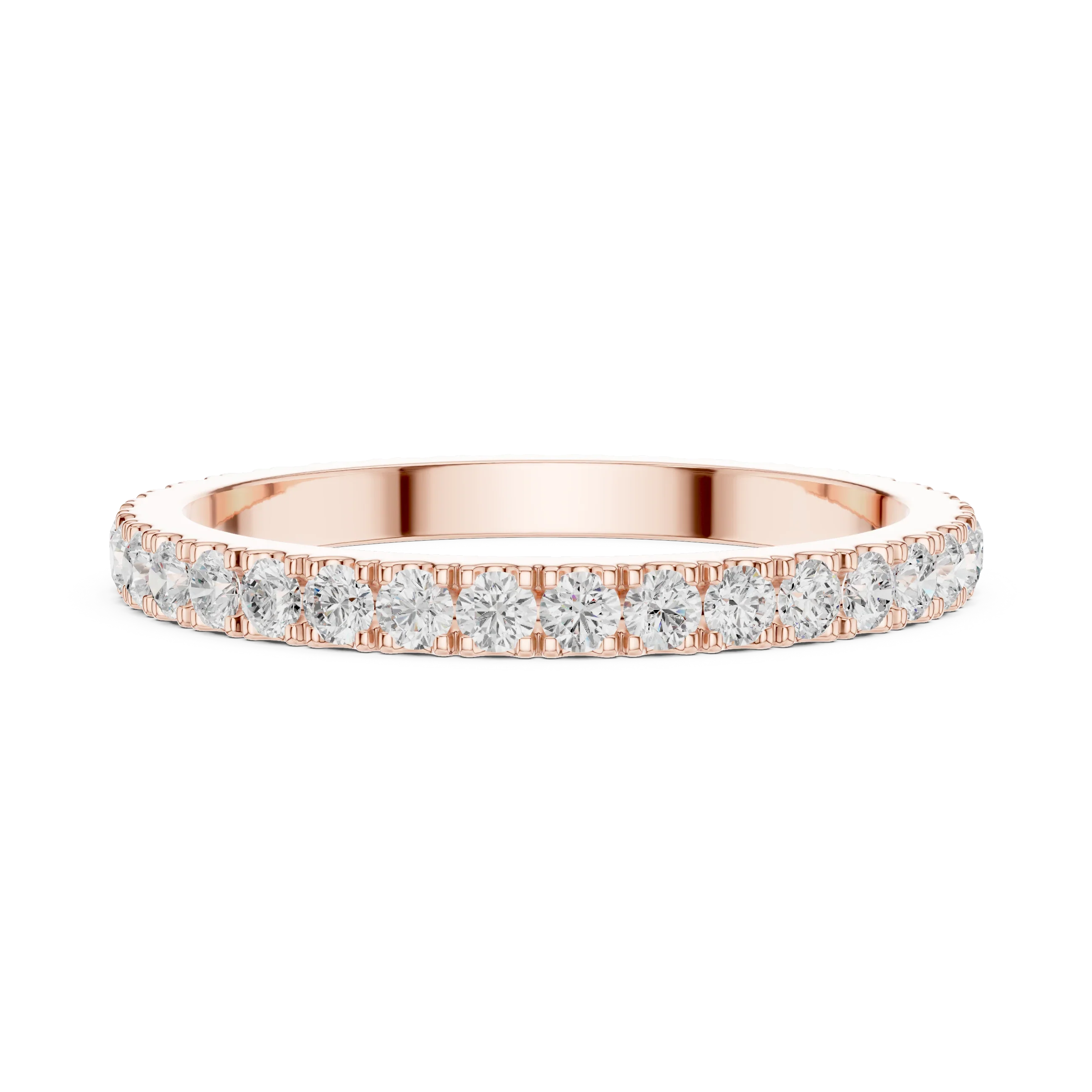 Unique 10K White Gold 0.63 CTW Round Moissanite Eternity Band
