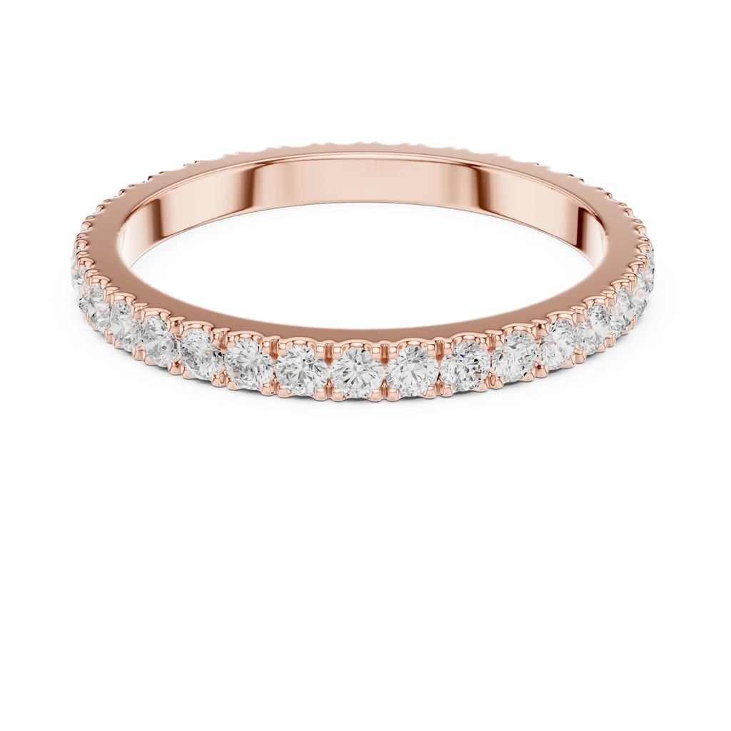 Unique 10K White Gold 0.63 CTW Round Moissanite Eternity Band