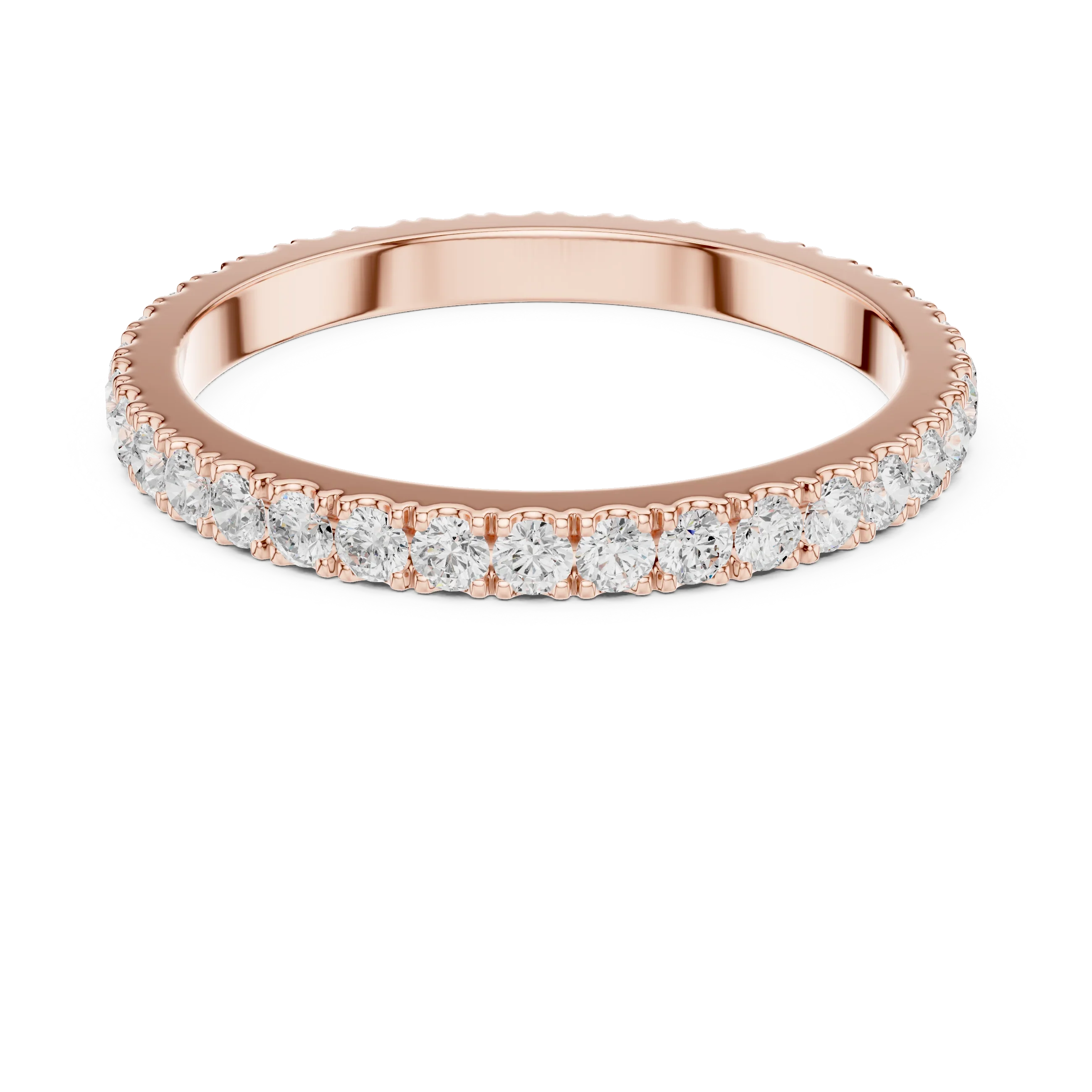 Unique 10K White Gold 0.63 CTW Round Moissanite Eternity Band