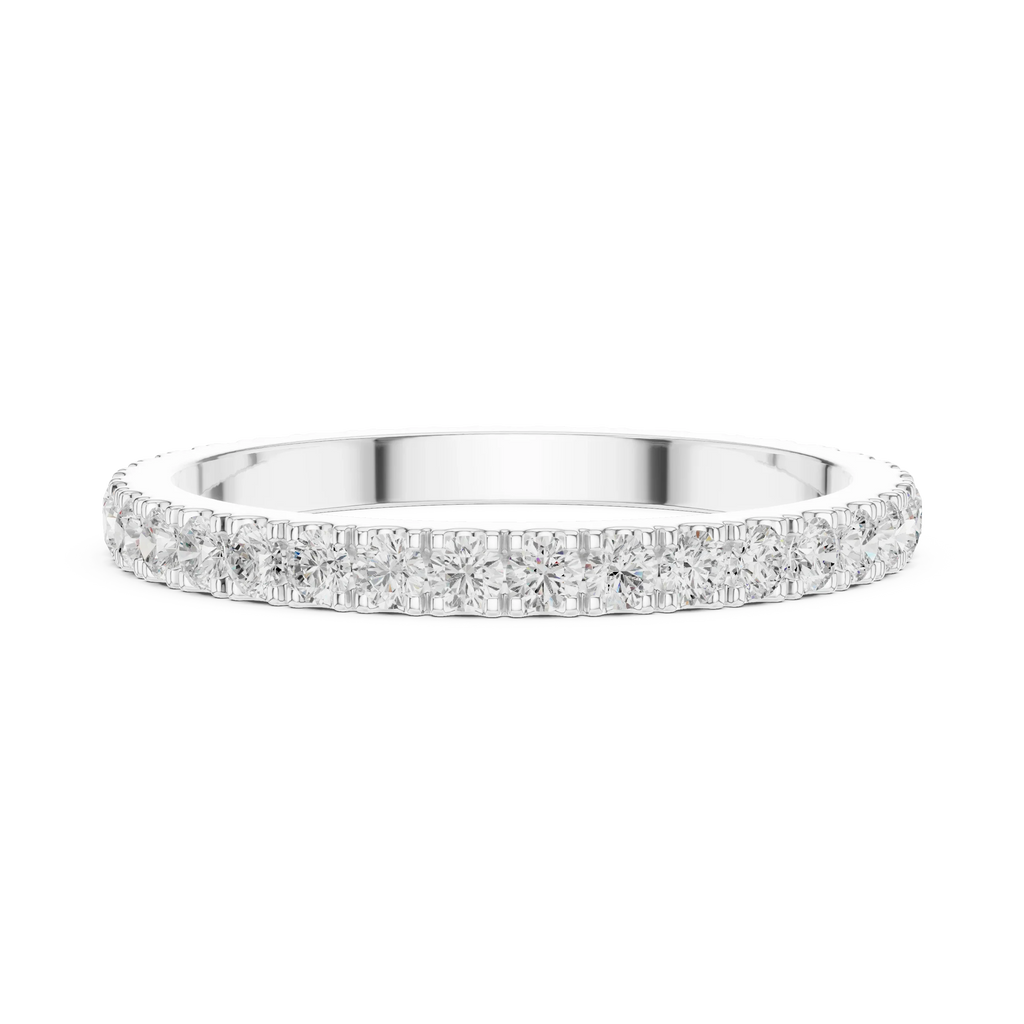 Unique 10K White Gold 0.63 CTW Round Moissanite Eternity Band