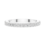 Unique 10K White Gold 0.63 CTW Round Moissanite Eternity Band