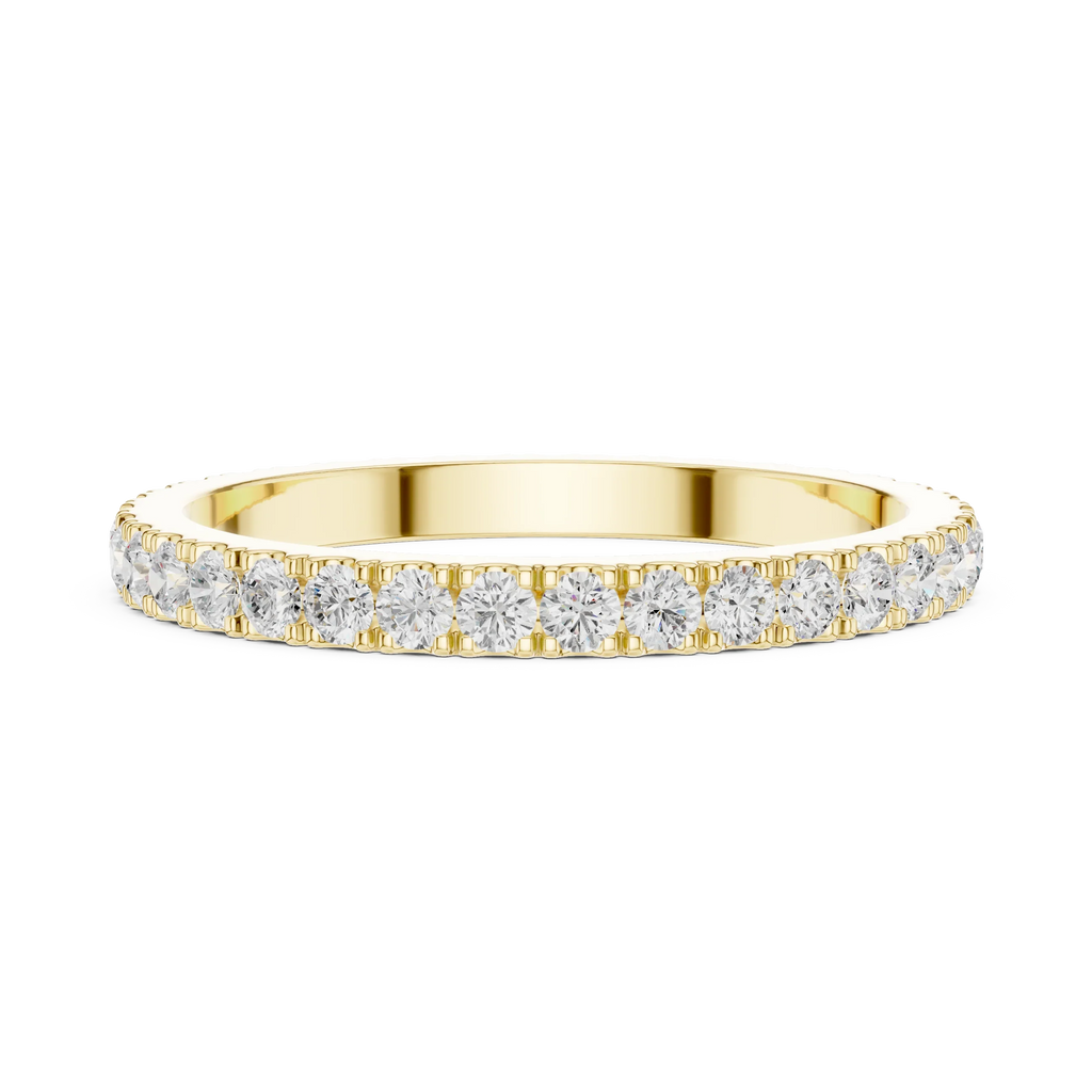 Unique 10K White Gold 0.63 CTW Round Moissanite Eternity Band