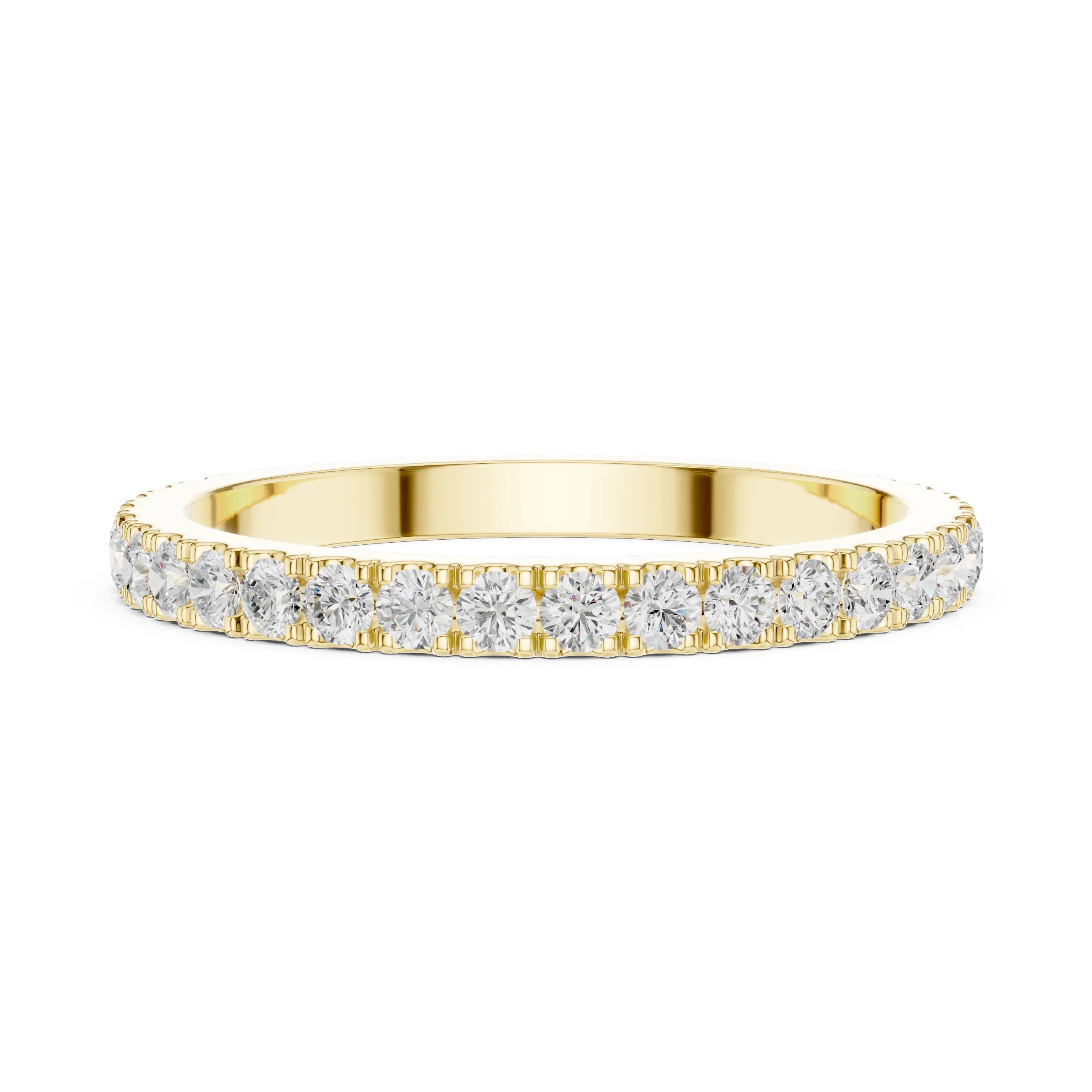 Unique 10K White Gold 0.63 CTW Round Moissanite Eternity Band