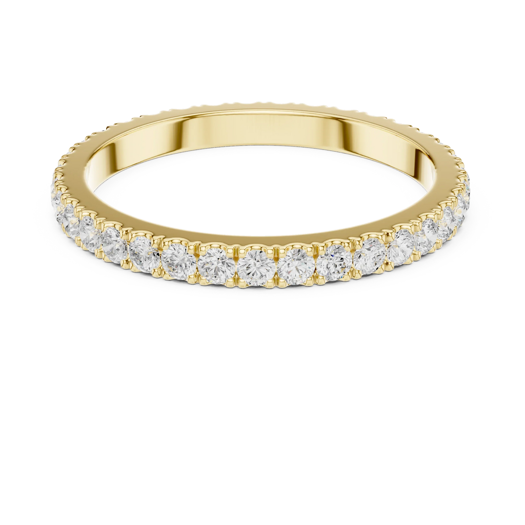 Unique 10K White Gold 0.63 CTW Round Moissanite Eternity Band