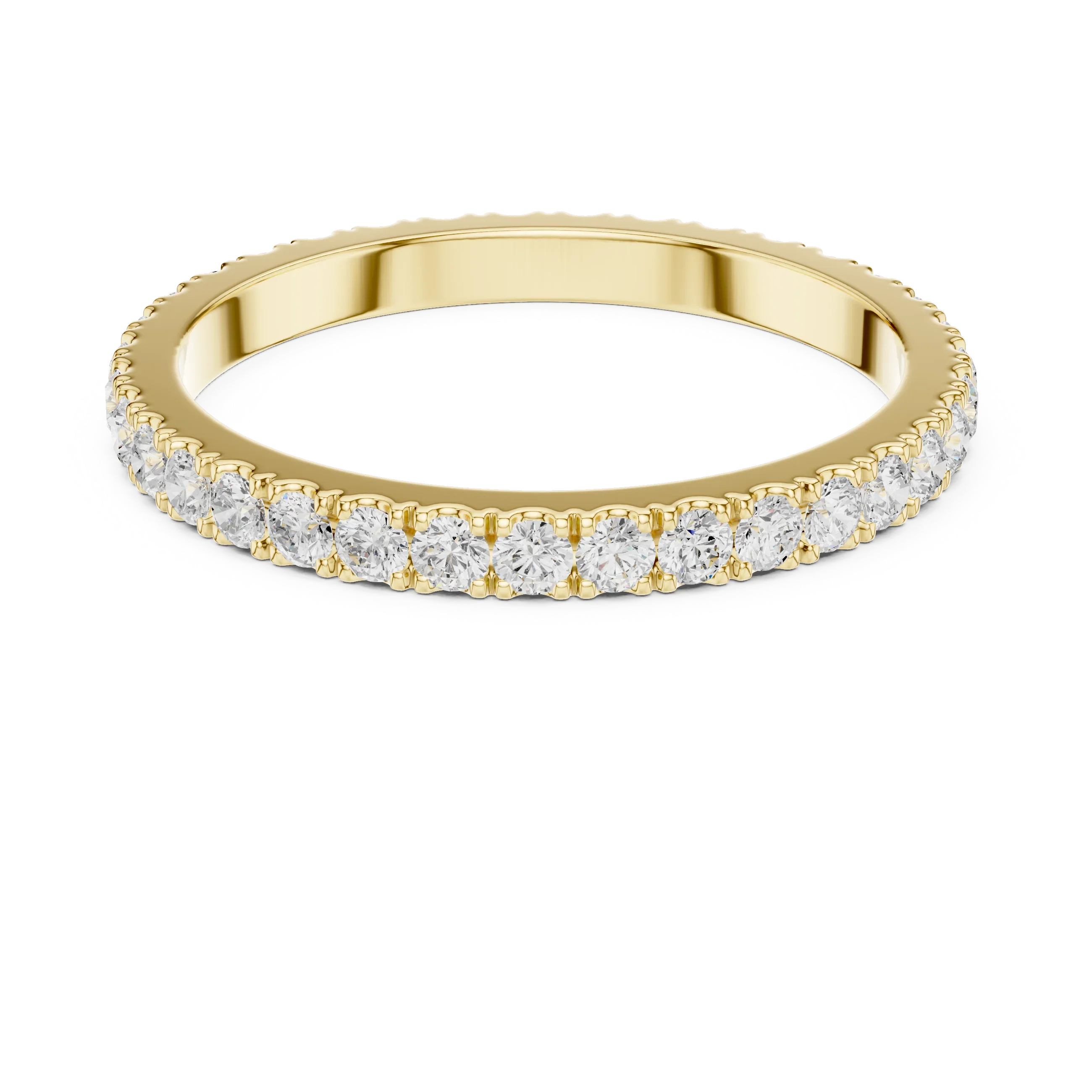 Unique 10K White Gold 0.63 CTW Round Moissanite Eternity Band