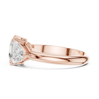 Three Stone Asscher Cut Trillion Ring, 2 Carat Diamond Women's Ring