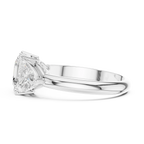 Three Stone Asscher Cut Trillion Ring, 2 Carat Diamond Women's Ring