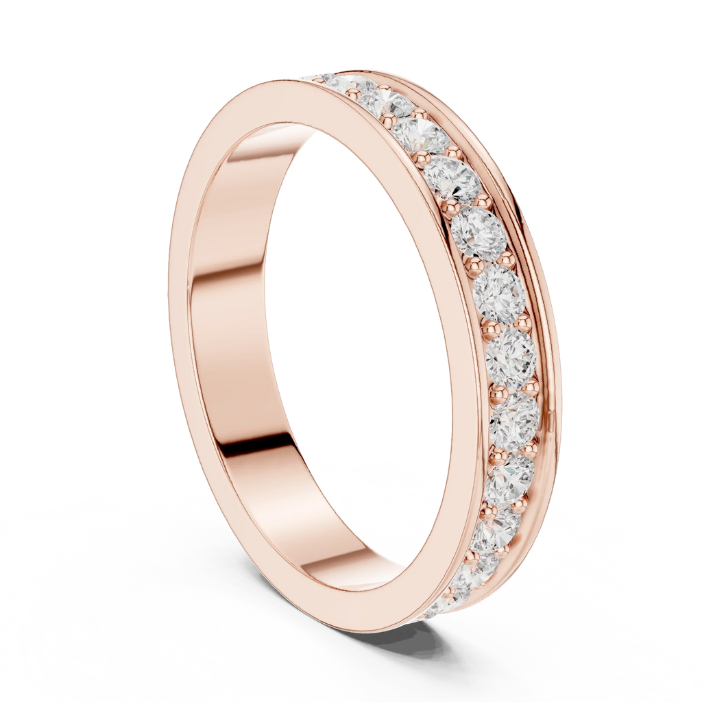 0.98 CTW 14K White Gold Round VVS1 Moissanite Eternity Band