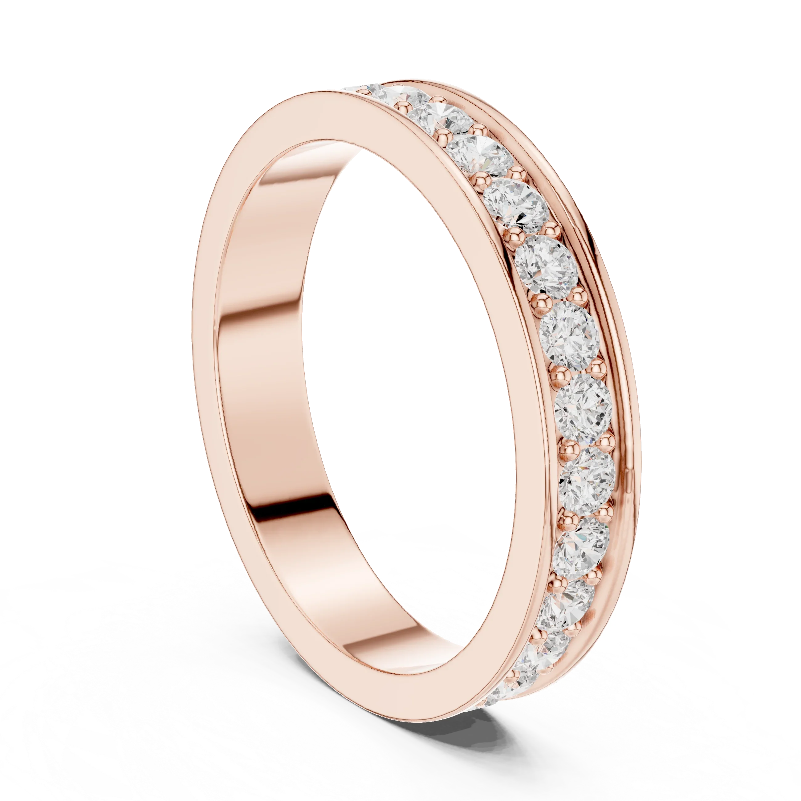 0.98 CTW 14K White Gold Round VVS1 Moissanite Eternity Band