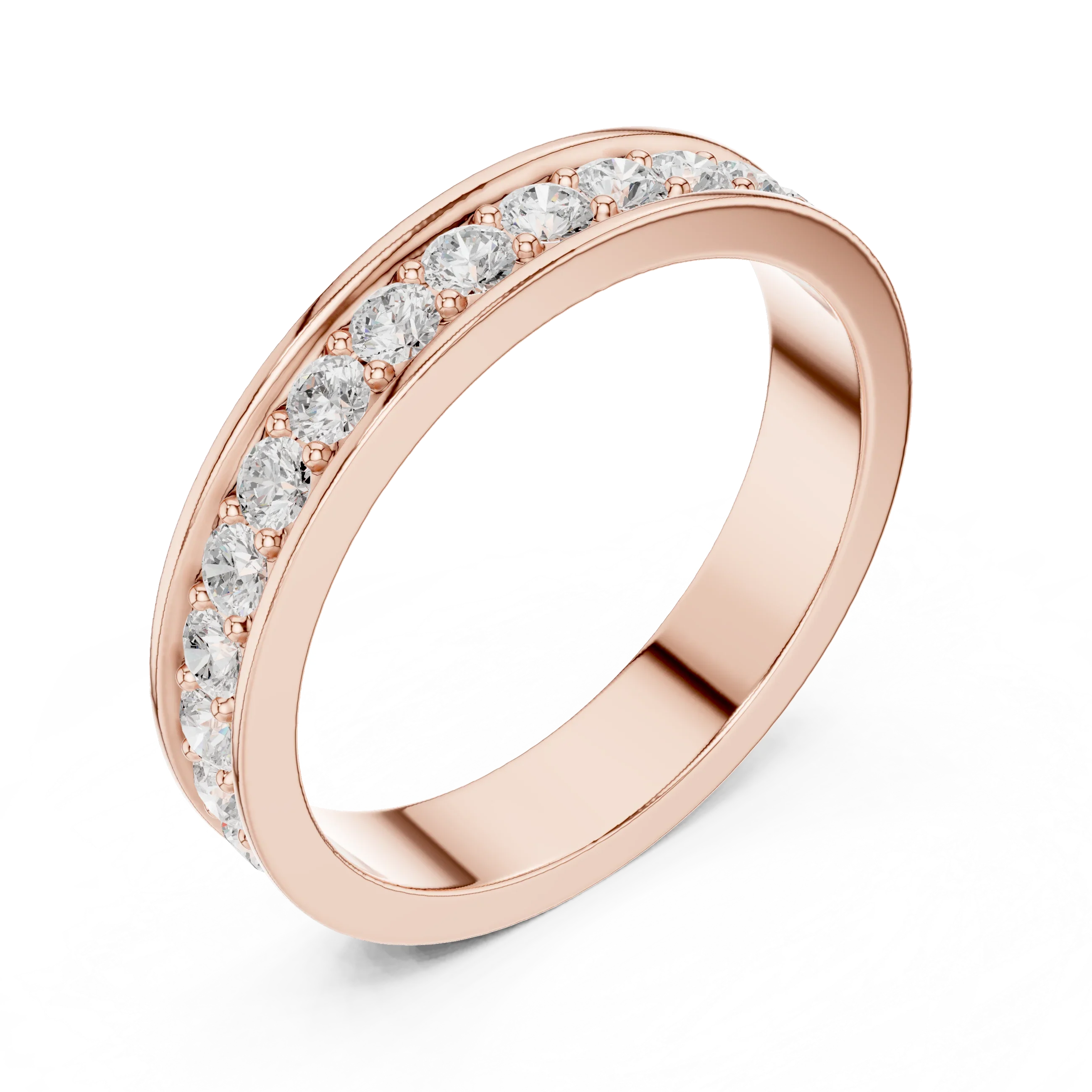 0.98 CTW 14K White Gold Round VVS1 Moissanite Eternity Band