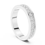 0.98 CTW 14K White Gold Round VVS1 Moissanite Eternity Band