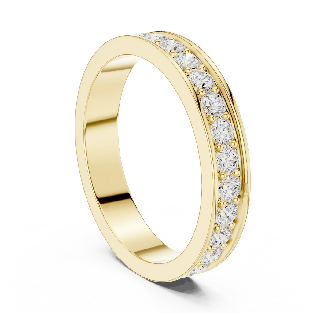 0.98 CTW 14K White Gold Round VVS1 Moissanite Eternity Band