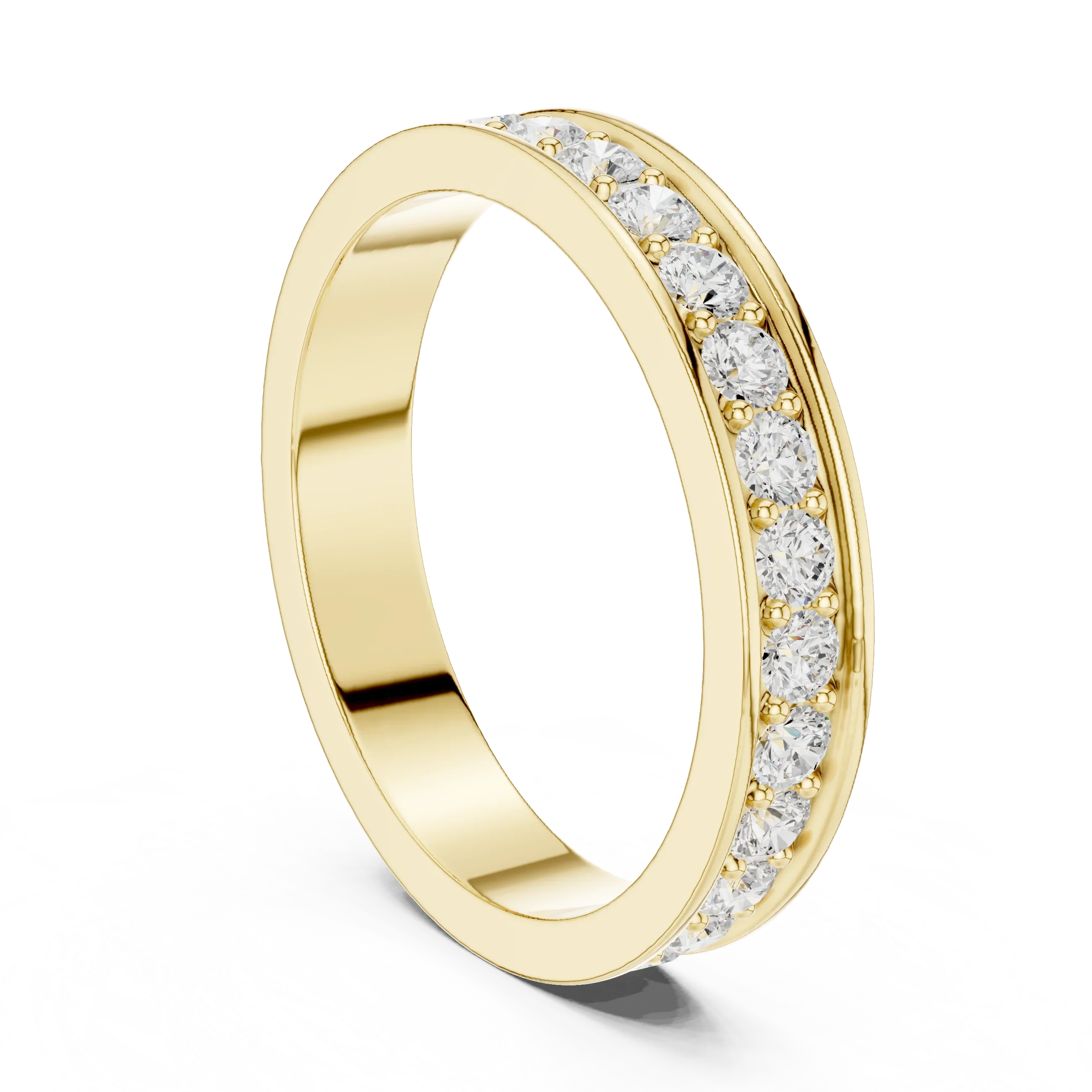 0.98 CTW 14K White Gold Round VVS1 Moissanite Eternity Band