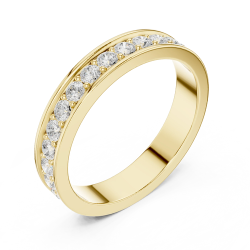 0.98 CTW 14K White Gold Round VVS1 Moissanite Eternity Band