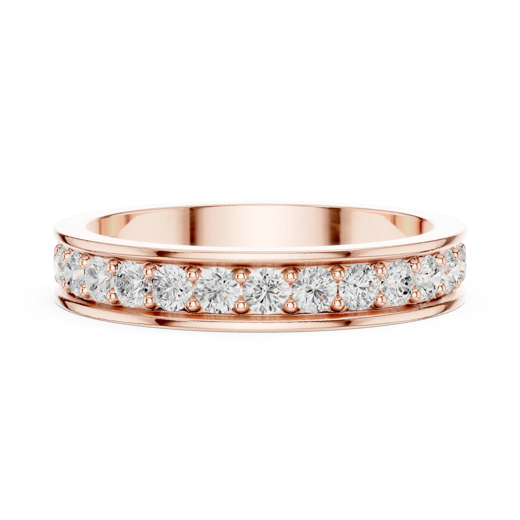 0.98 CTW 14K White Gold Round VVS1 Moissanite Eternity Band