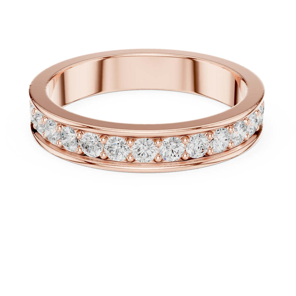 0.98 CTW 14K White Gold Round VVS1 Moissanite Eternity Band
