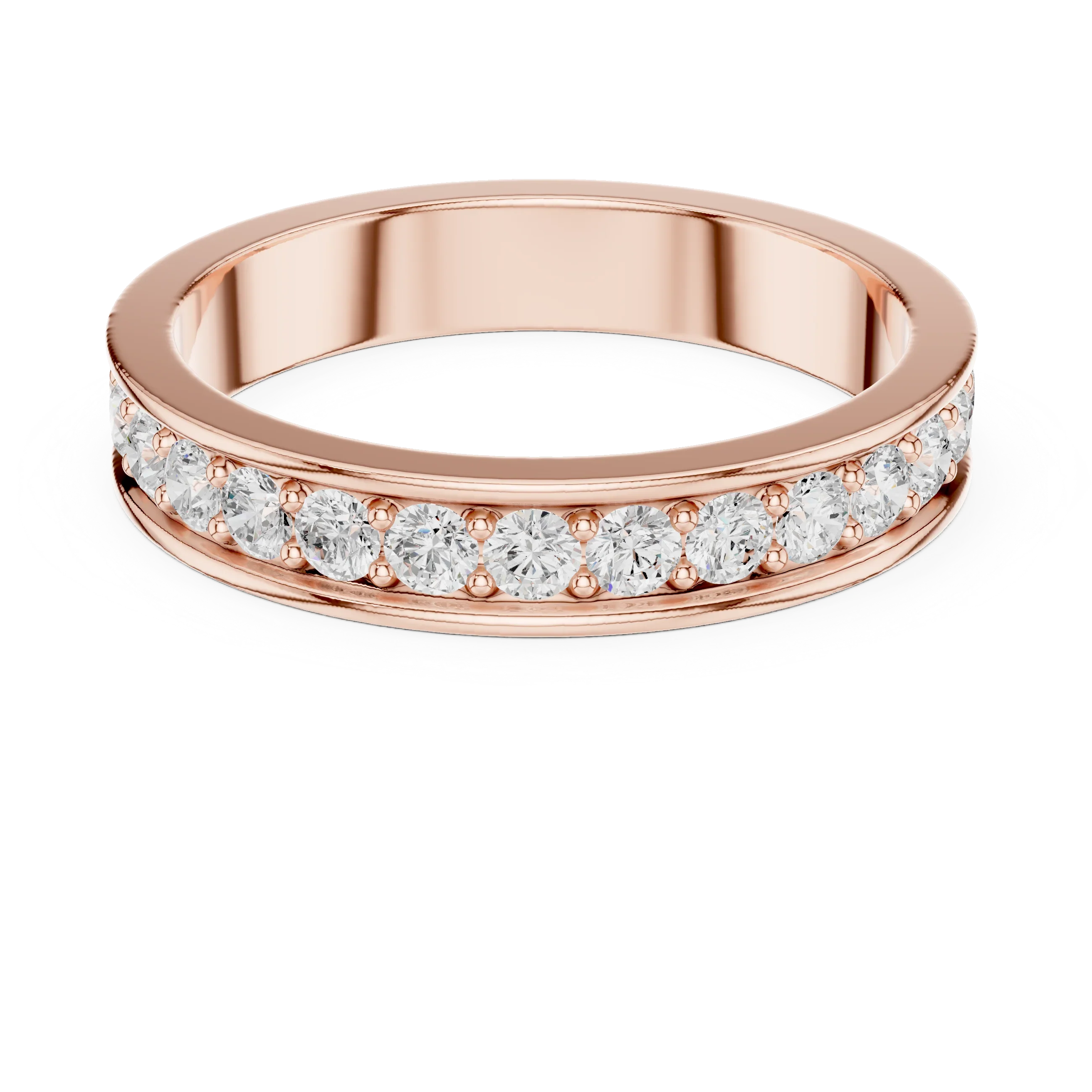 0.98 CTW 14K White Gold Round VVS1 Moissanite Eternity Band