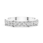 0.98 CTW 14K White Gold Round VVS1 Moissanite Eternity Band