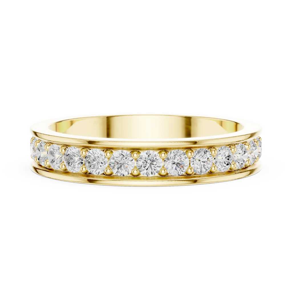 0.98 CTW 14K White Gold Round VVS1 Moissanite Eternity Band