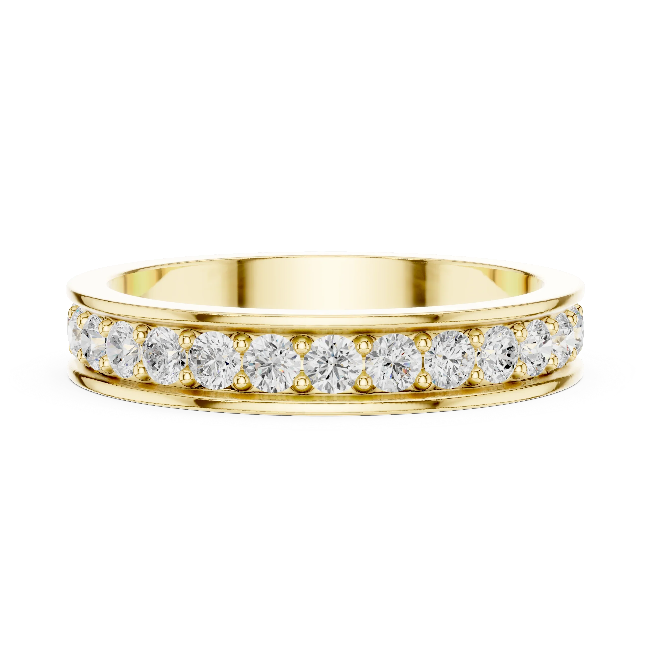 0.98 CTW 14K White Gold Round VVS1 Moissanite Eternity Band