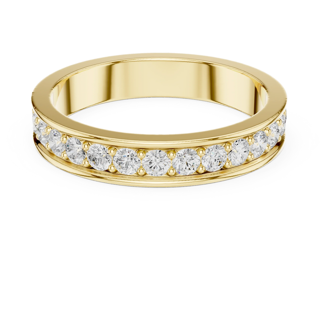 0.98 CTW 14K White Gold Round VVS1 Moissanite Eternity Band