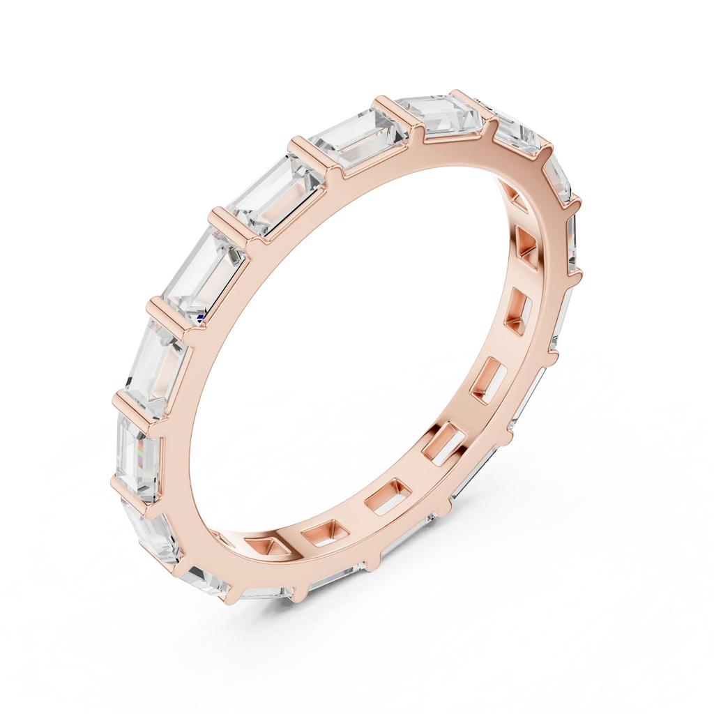 0.34 CTW 14K Gold Emerald D Color Moissanite Eternity Band