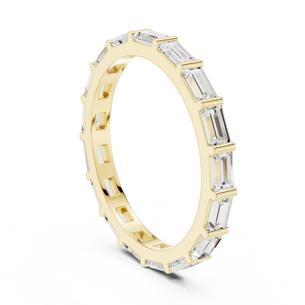 0.34 CTW 14K Gold Emerald D Color Moissanite Eternity Band