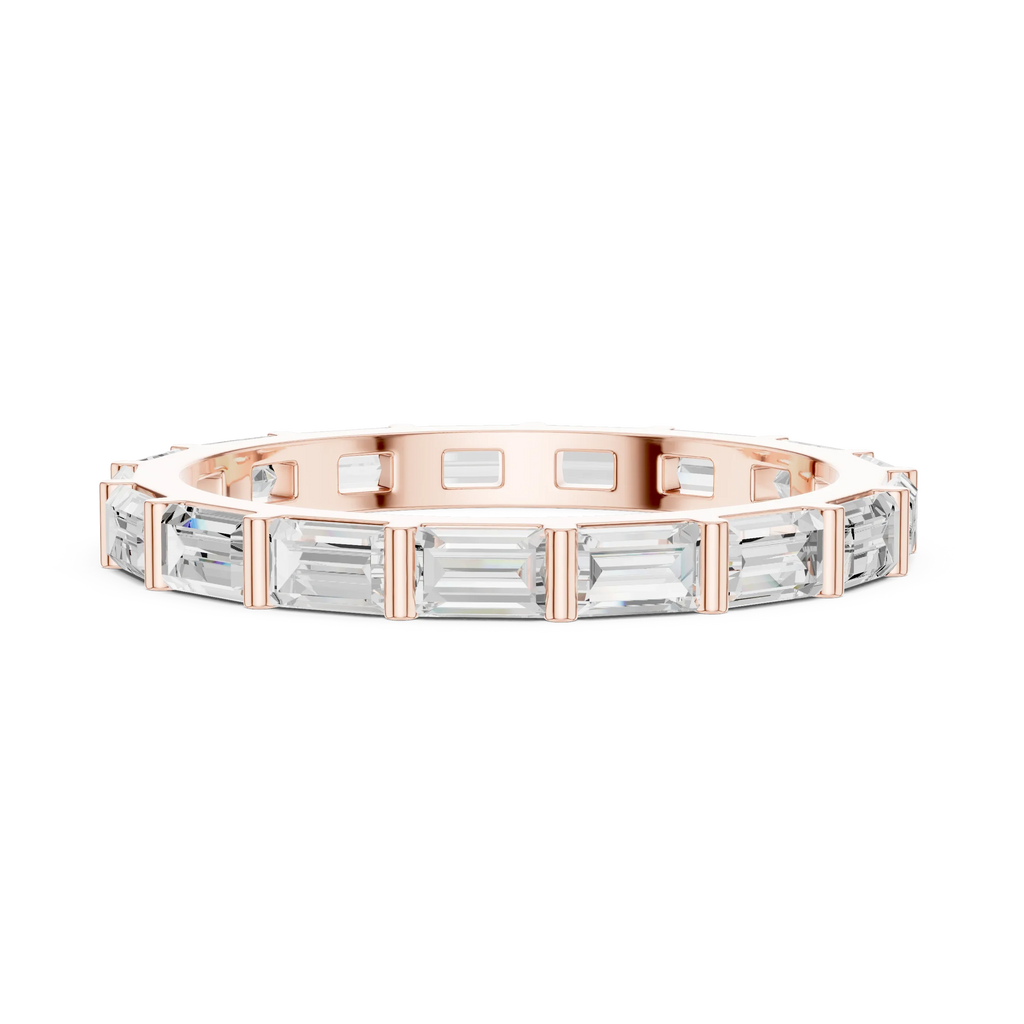 0.34 CTW 14K Gold Emerald D Color Moissanite Eternity Band